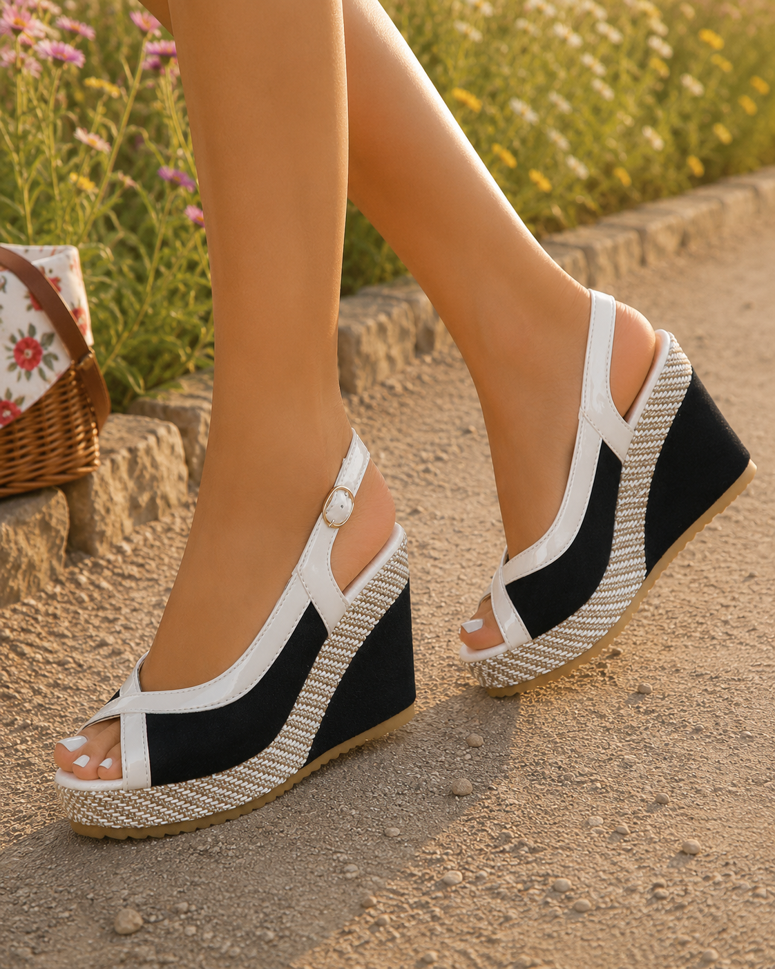 Sandalias Cuña Peep-Toe